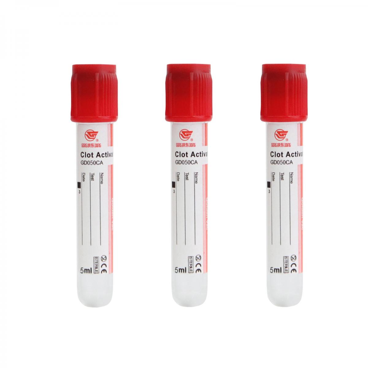 Red top, Clot activator, 5ml PET Endure Medical